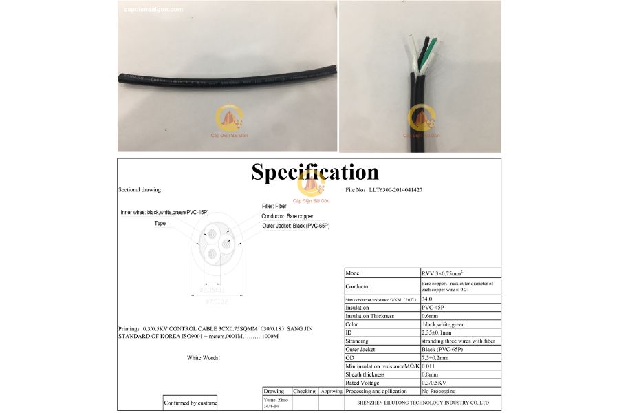 Cáp Điều Khiển Sangjin 3 Core x 0,75 mm² (Sangjin RVV 3x0,75mm²): Sự Lựa Chọn Hoàn Hảo Cho Hệ Thống Công Nghiệp Hiện Đại